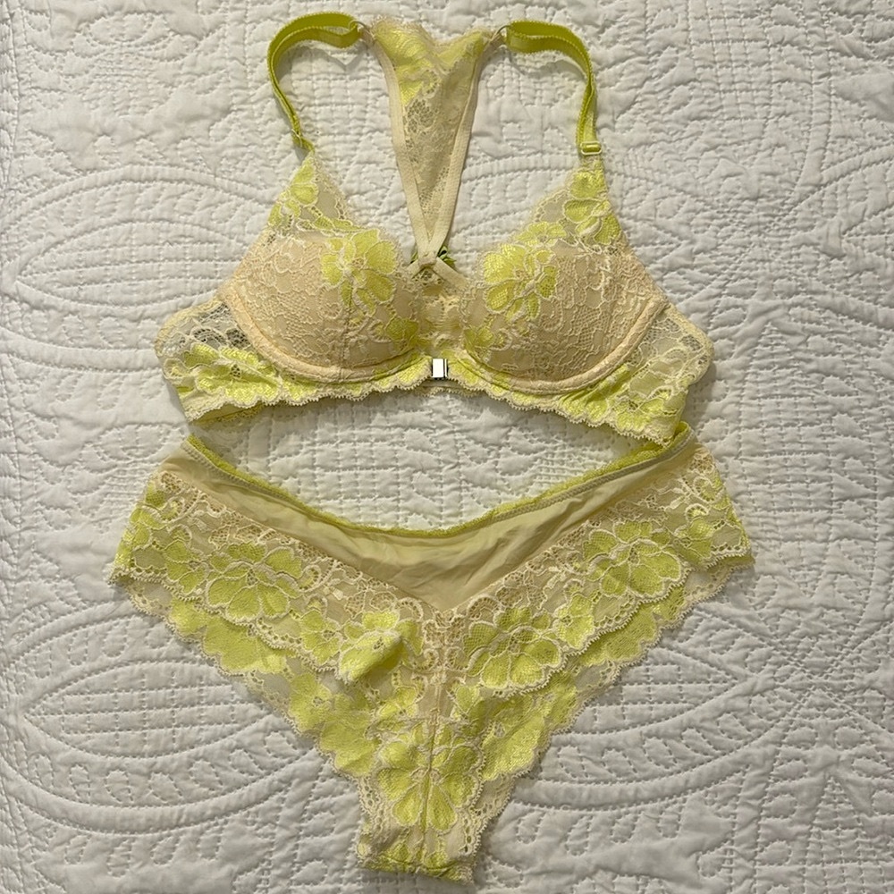 Yellow Green Adore Me Lingerie Set